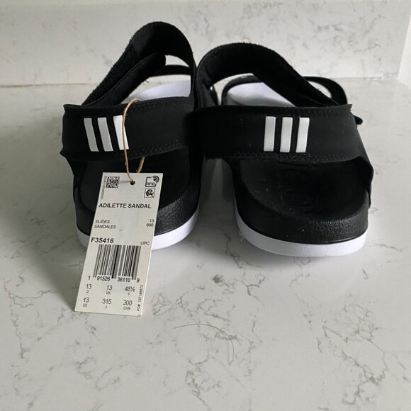 NWT Adidas Men’s Slingback Strap Adilette Black and White Sandals Size 13 main image 12